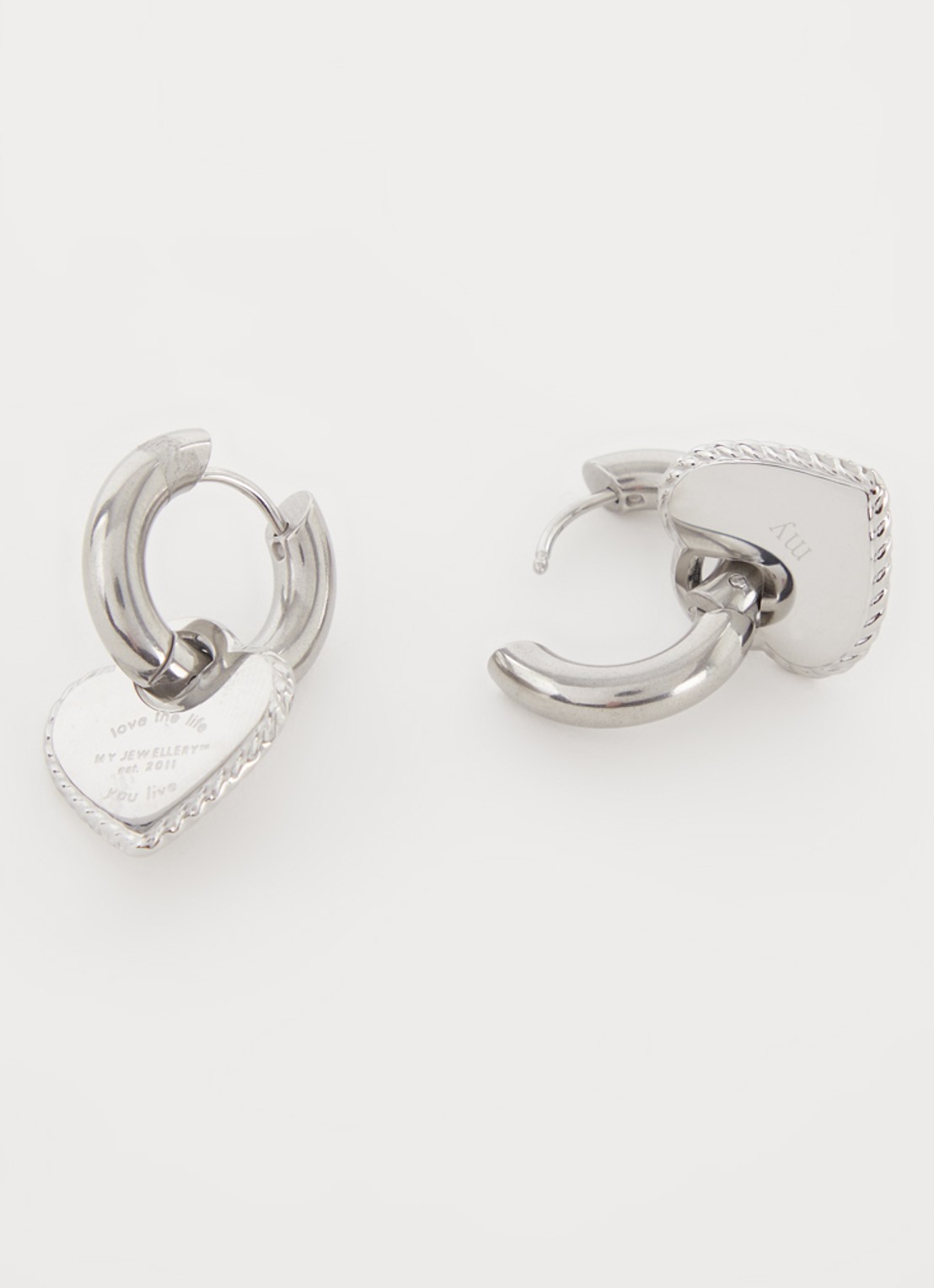 My Jewellery Oorbel candy couture hart - voorkant 2 zilver