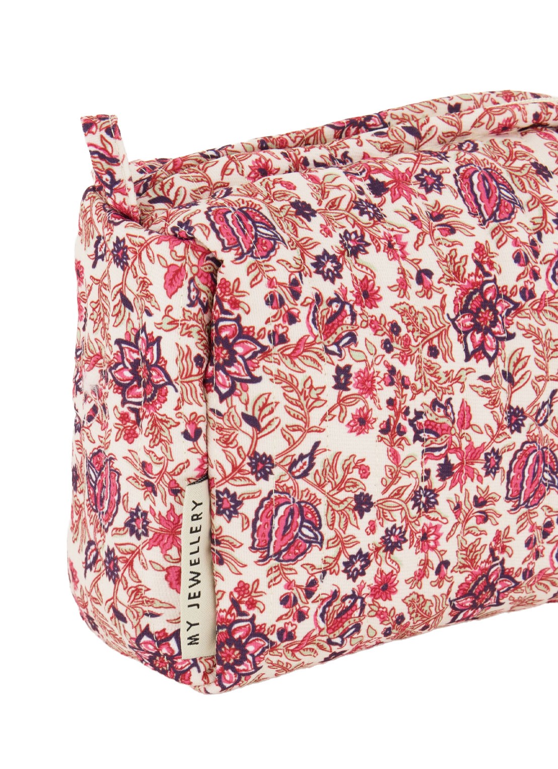 My Jewellery Toilettas met bloemenprint - detail 2 roze