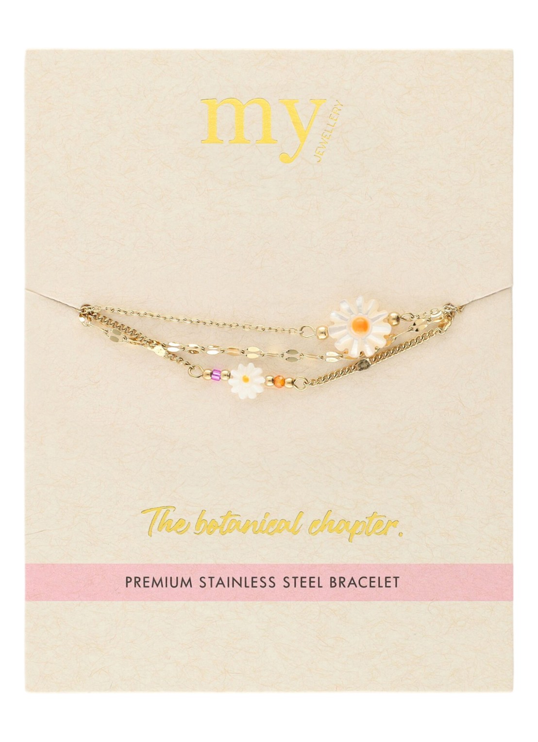 My Jewellery Triple Chain Daisy armband  - detail 5 goud