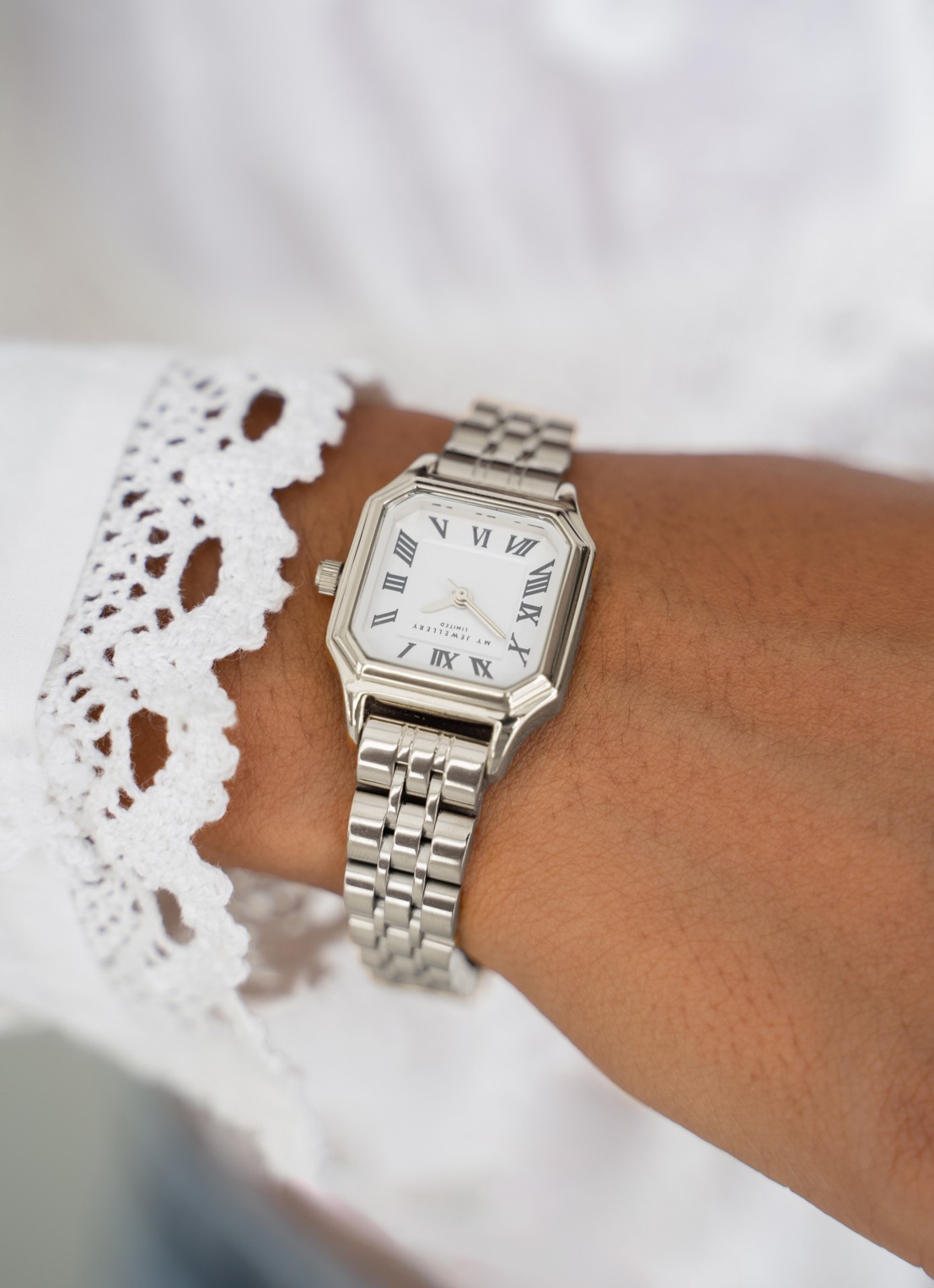 My Jewellery Vintage horloge  - voorkant 3 zilver  -  mj11014-1500