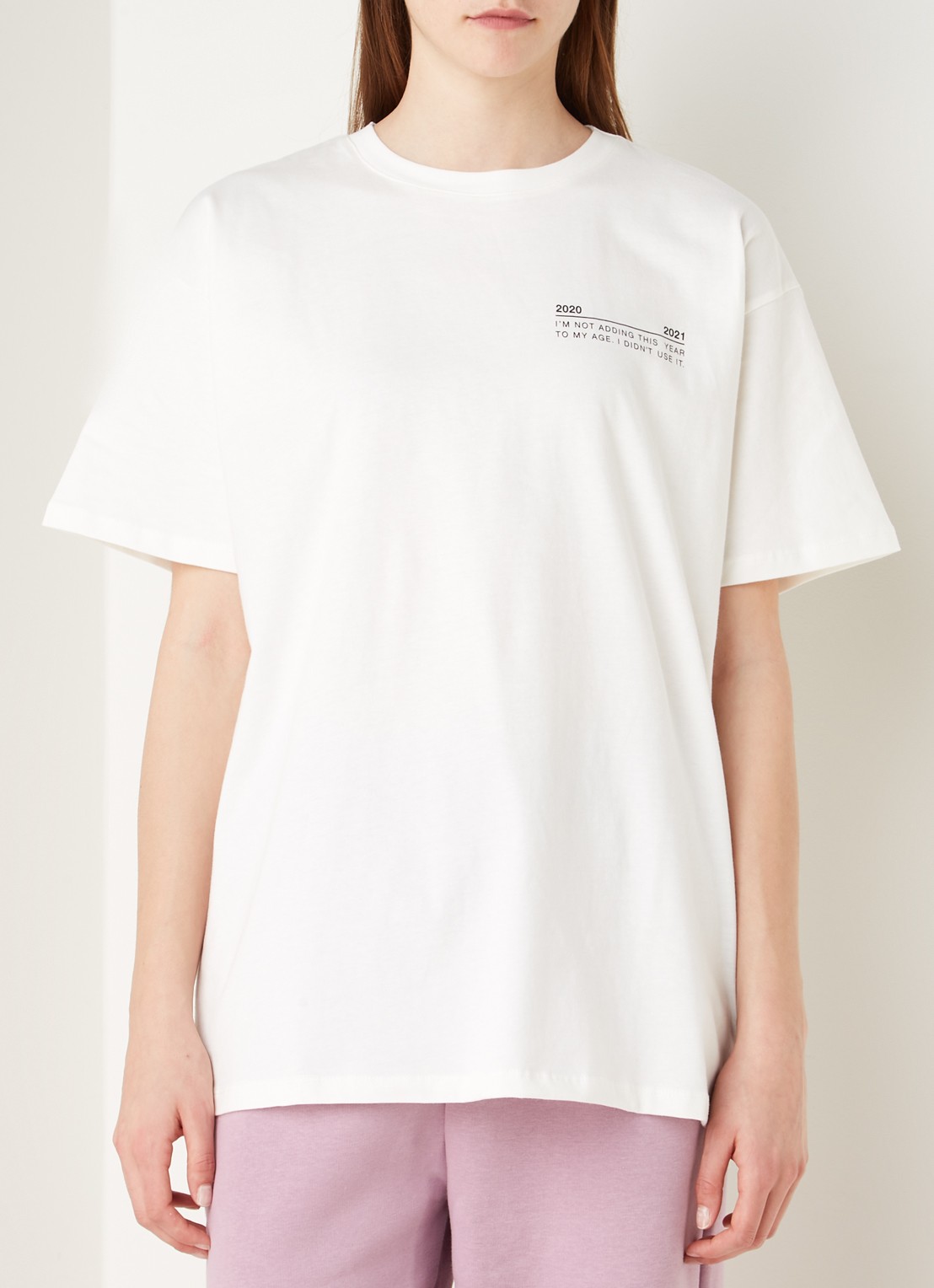 NA-KD Oversized T-shirt met tekstprint - detail 4 wit