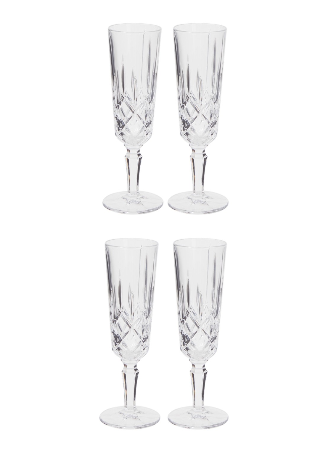 Nachtmann Noblesse champagneglas 15,5 cl set van 4 - voorkant transparant