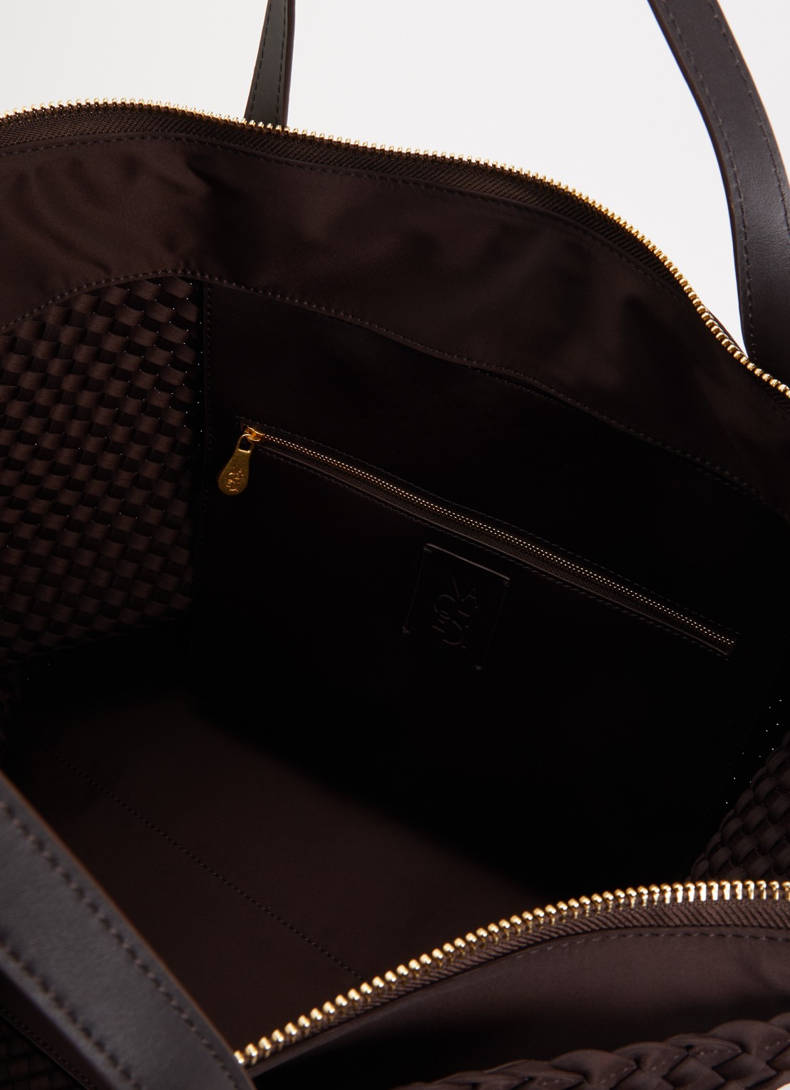 Naghedi Geneva shopper met leren details  - detail 3 chocoladebruin