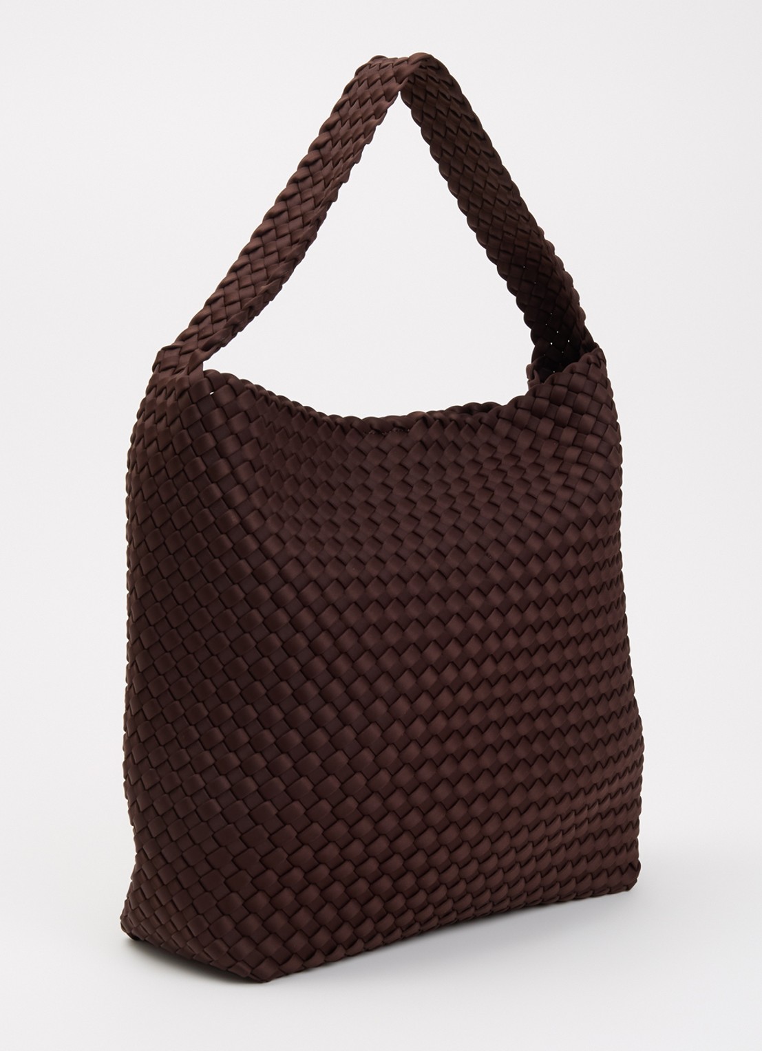 Naghedi Nomad Medium schoudertas met uitneembaar etui - achterkant chocoladebruin