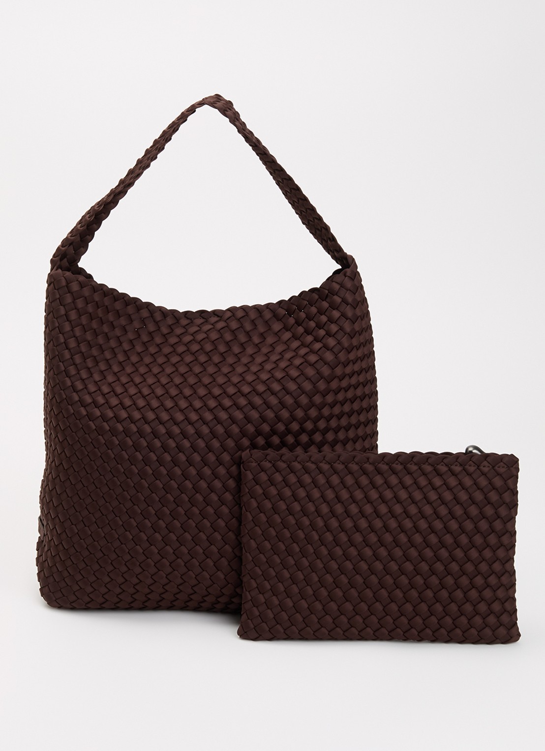Naghedi Nomad Medium schoudertas met uitneembaar etui - voorkant 5 chocoladebruin