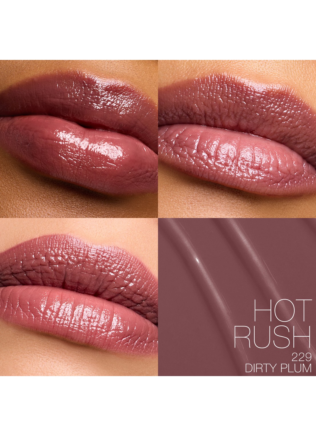NARS Afterglow Sensual Shine Lipstick  - achterkant 8 229 - hot rush