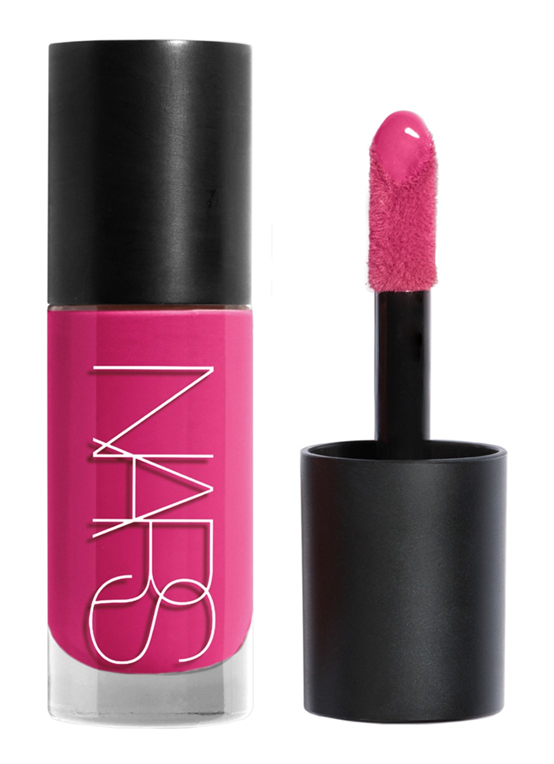 NARS Insatiable Liquid Blush - vloeibare blush - voorkant girl happy
