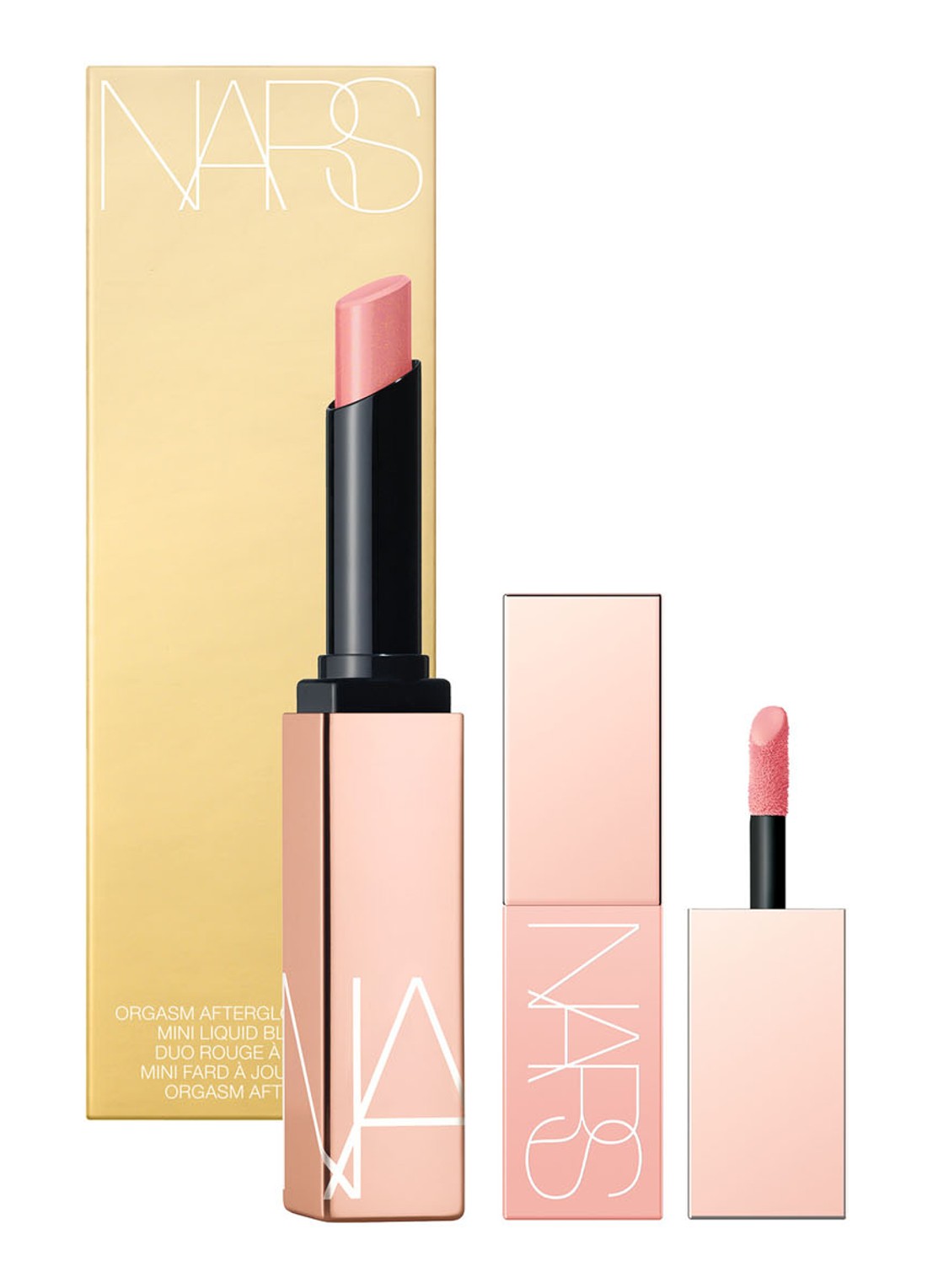 NARS Orgasm Afterglow Lipstick & Mini Liquid Blush Duo - Limited Edition make-up set - voorkant orgasm