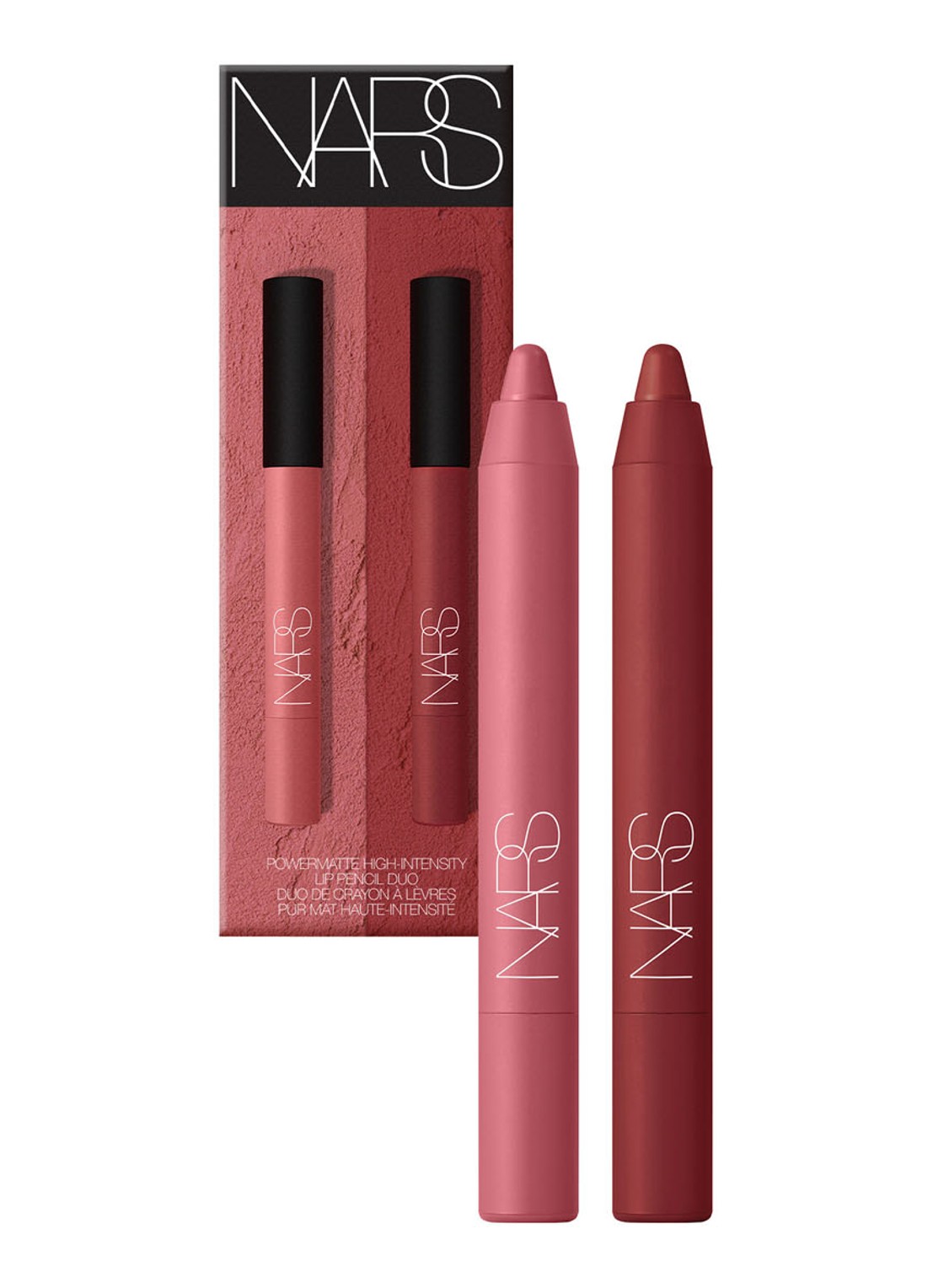 NARS Powermatte High-Intensity Lip Pencil Duo - Limited Edition lipliner - voorkant american woman / cruella