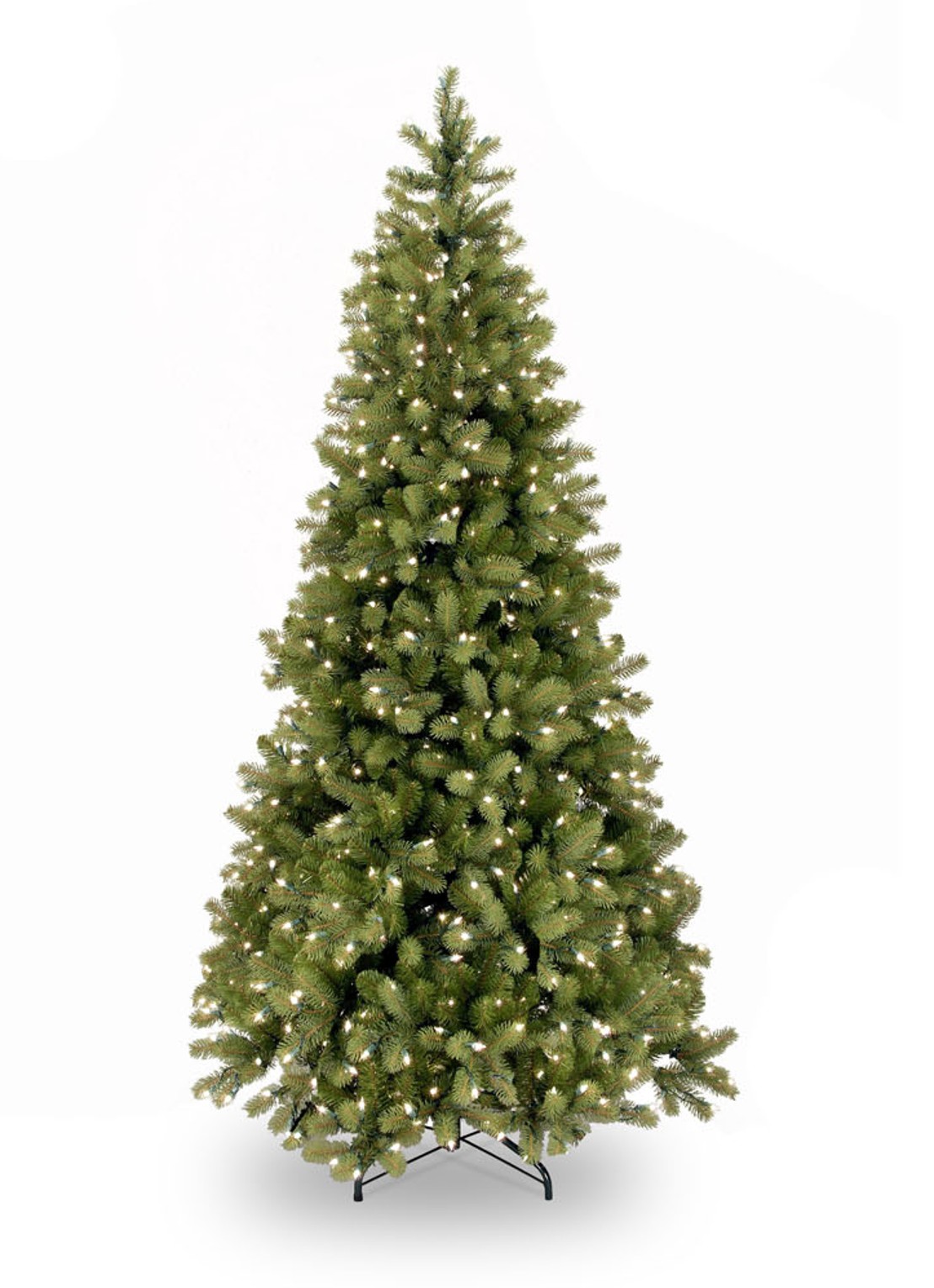 National Tree Company Bayberry kunstkerstboom slim met LED verlichting 183 cm - voorkant groen