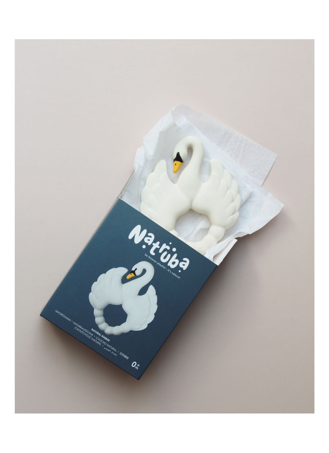 Natruba Bijtring zwaan - voorkant 2 gebroken wit