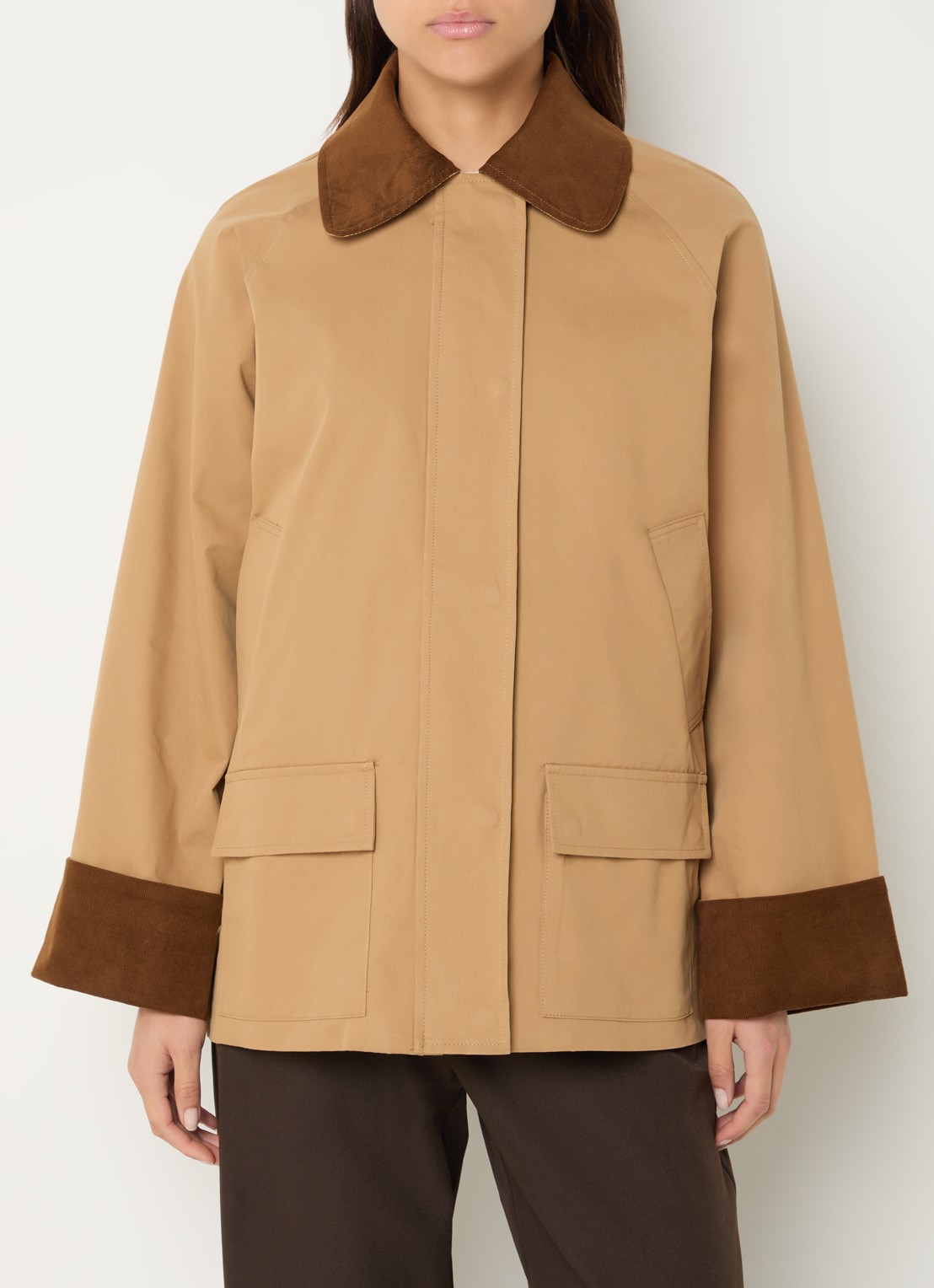 Neo Noir Anastacia barn jack met details van corduroy en klepzakken - detail 3 bruin