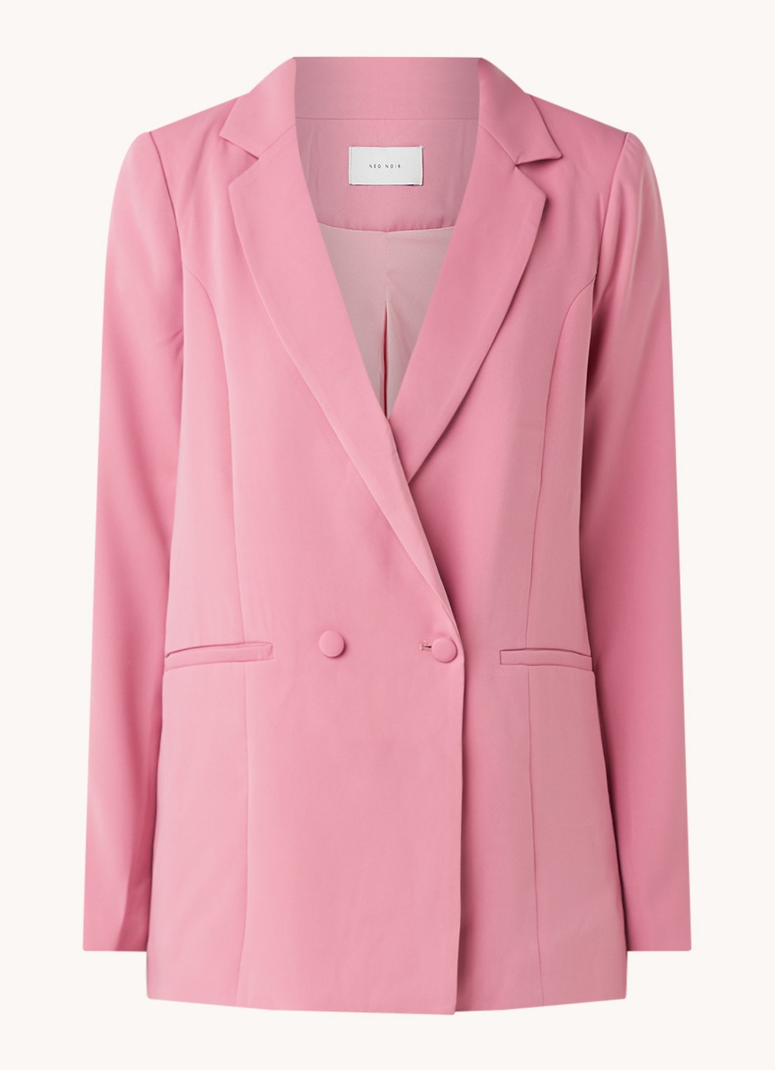 Neo Noir Andy longline blazer met paspelzak - voorkant 3 roze
