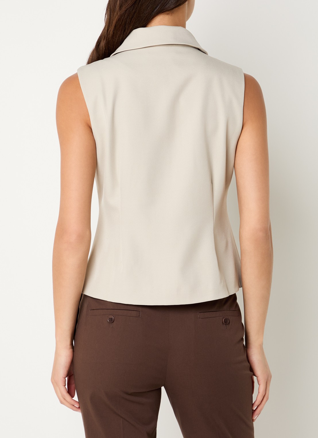 Neo Noir Annabella gilet met ritssluiting - achterkant beige