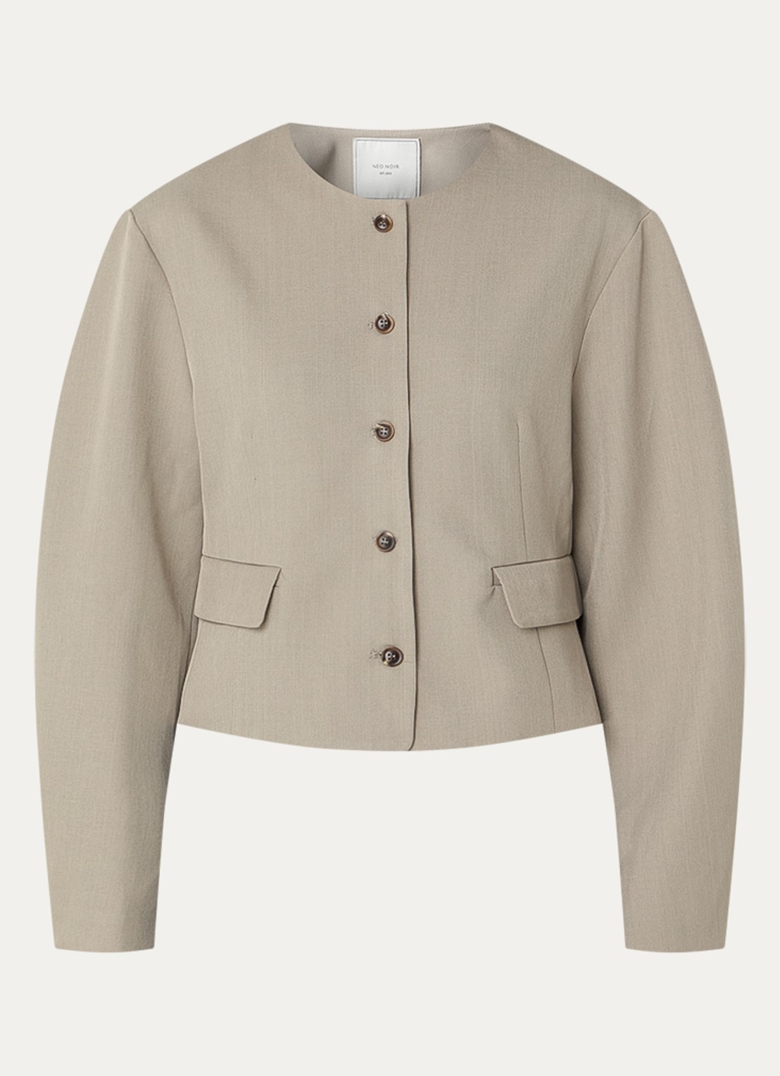 Neo Noir Aranti blazer met klepzakken - voorkant 2 grijs