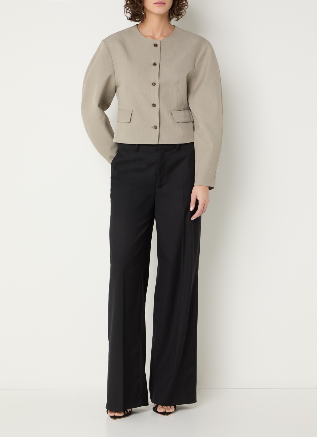 Neo Noir Aranti blazer met klepzakken - voorkant 3 grijs