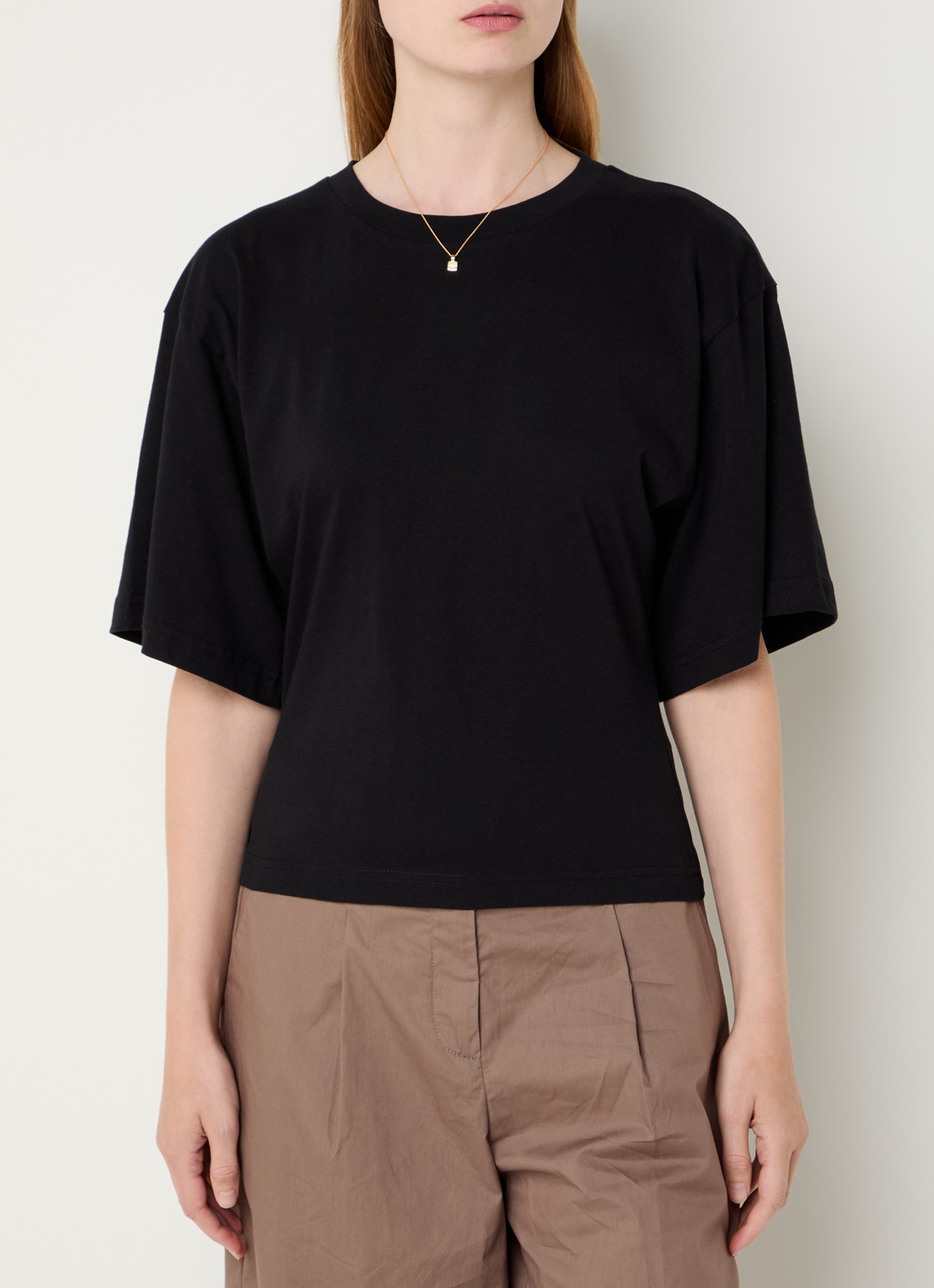 Neo Noir Asha T-shirt met ronde hals - detail zwart