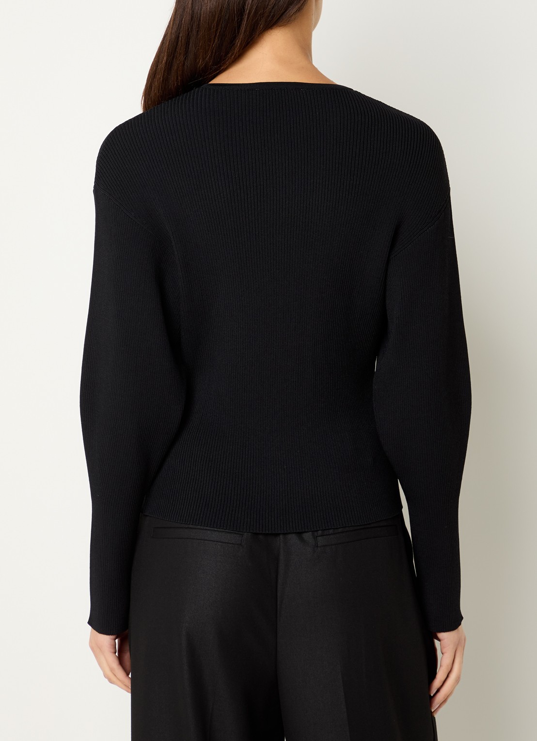 Neo Noir Briano vest met ribstructuur - achterkant 3 zwart