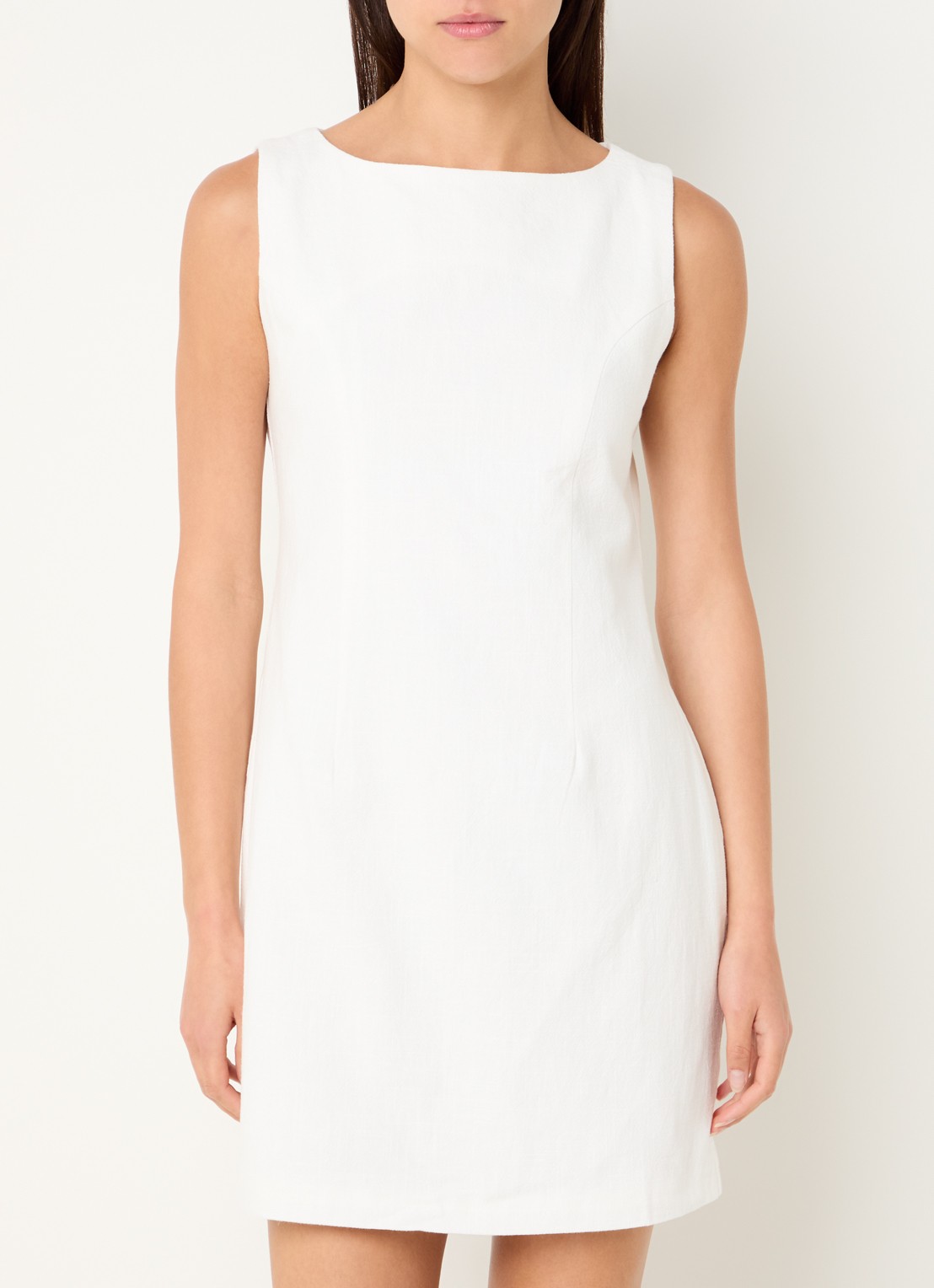 Neo Noir Bruna mouwloze mini jurk met ronde hals - detail 2 creme