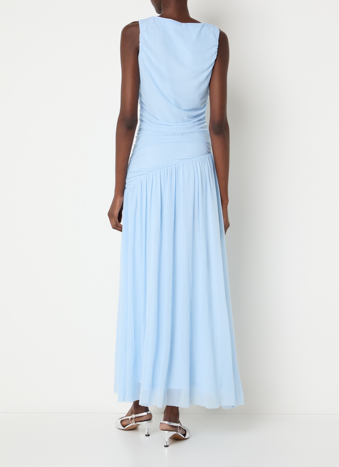 Neo Noir Cludine maxi jurk  - achterkant lichtblauw