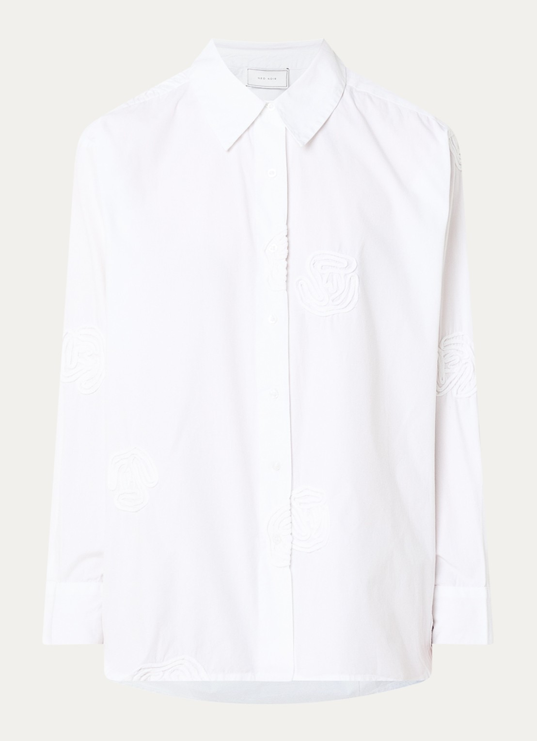 Neo Noir Dalma Dori blouse met applicatie - voorkant wit