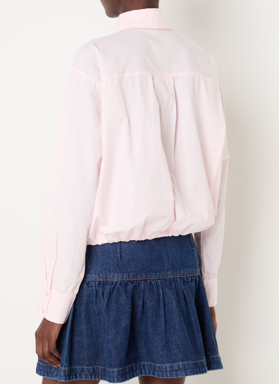 Neo Noir Emmana blouse met pofmouw - achterkant 4 lichtroze