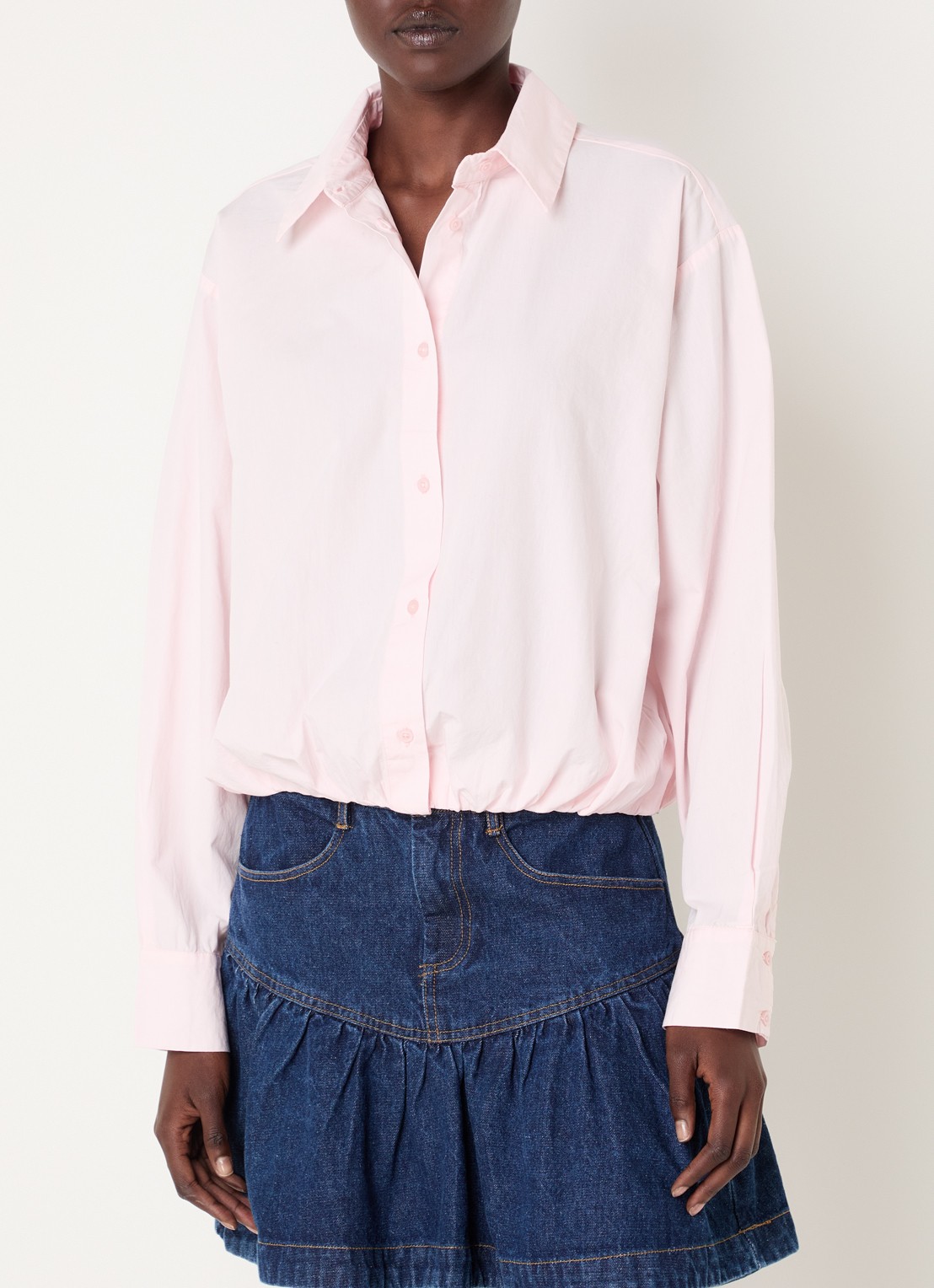 Neo Noir Emmana blouse met pofmouw - detail 3 lichtroze