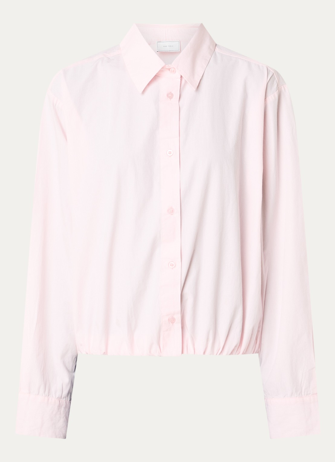 Neo Noir Emmana blouse met pofmouw - voorkant lichtroze