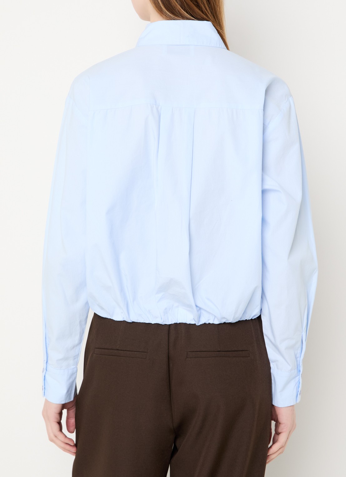 Neo Noir Emmana cropped blouse van katoen - achterkant 3 lichtblauw