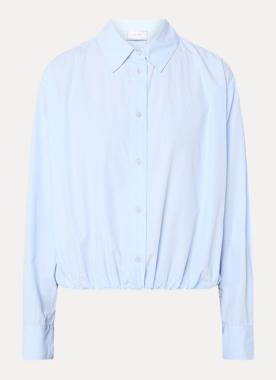 Neo Noir Emmana cropped blouse van katoen - voorkant lichtblauw
