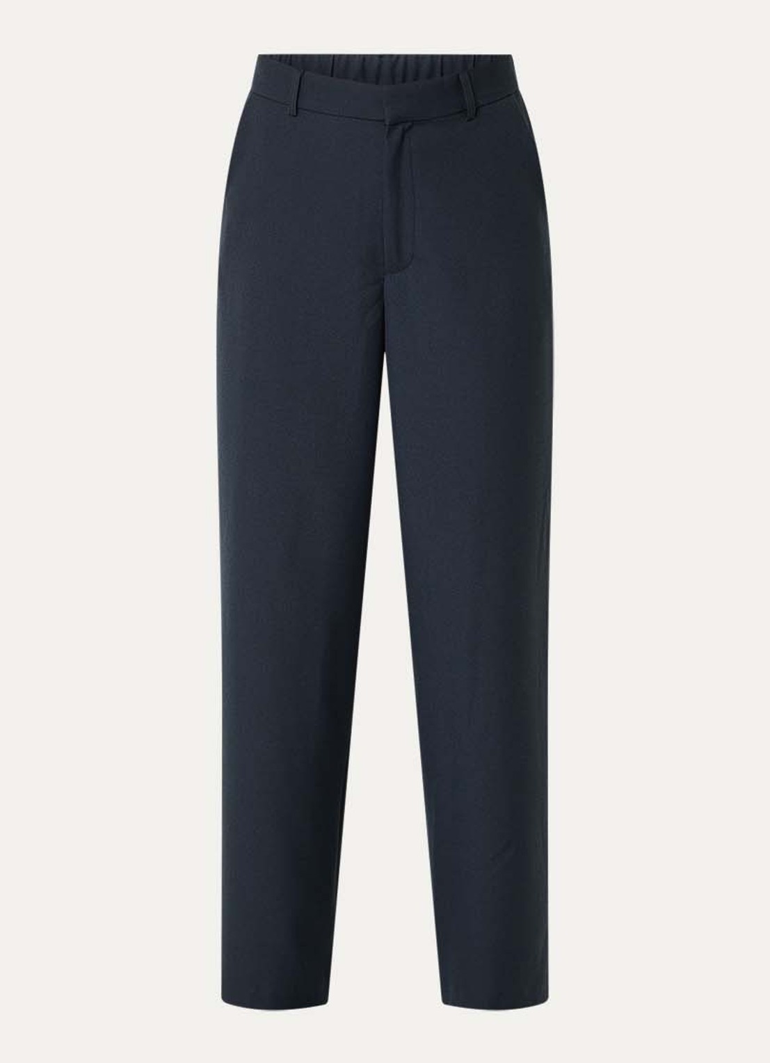 Neo Noir Emmett high waist straight fit pantalon met steekzakken - voorkant 3 donkerblauw