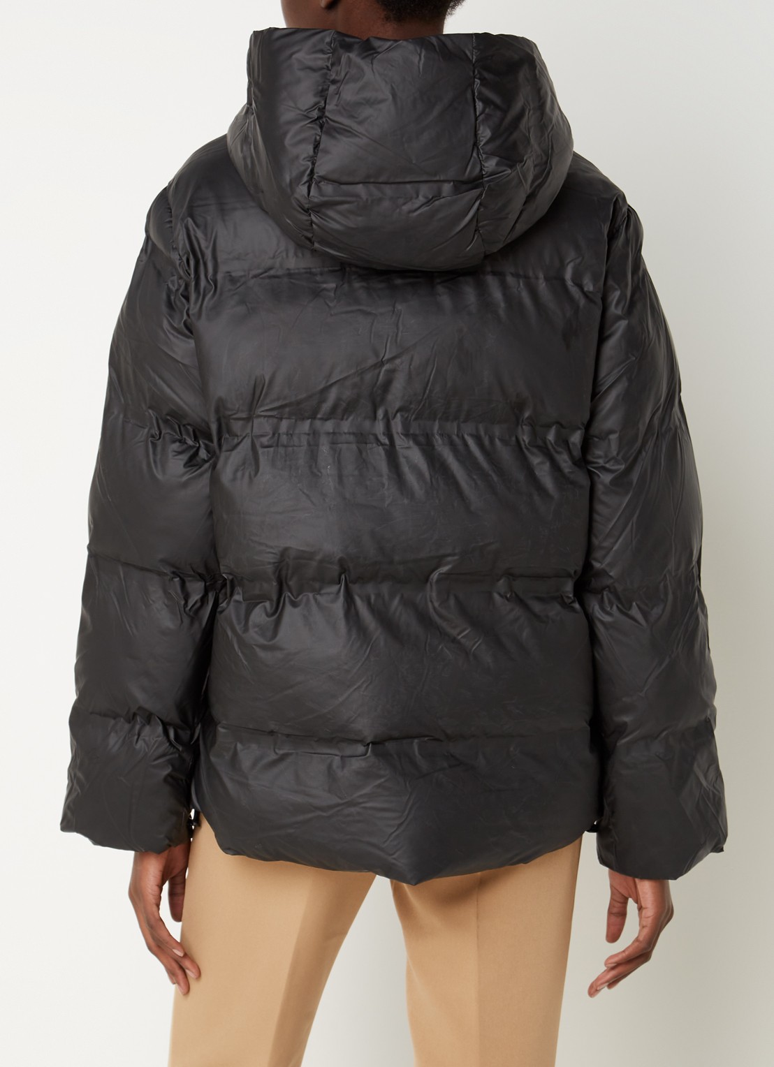 Neo Noir Fox puffer jack met afneembare capuchon - achterkant 2 zwart