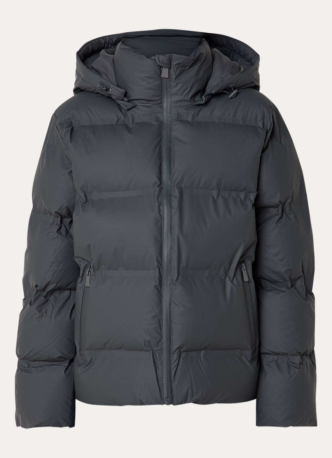 Neo Noir Fox puffer jack met afneembare capuchon - voorkant 3 antraciet