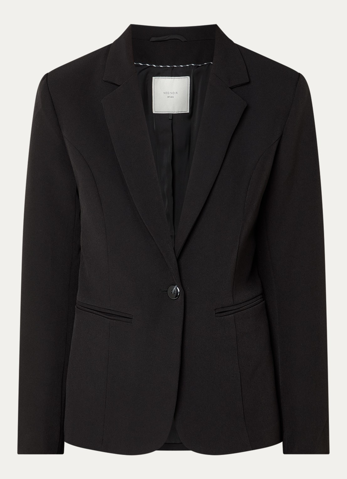 Neo Noir Francine blazer met schoudervulling - voorkant 3 zwart