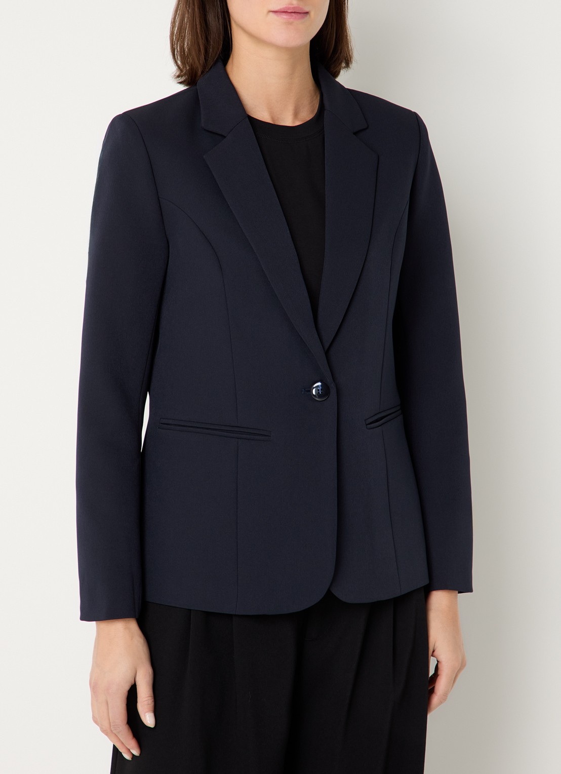 Neo Noir Francine blazer met schoudervulling - detail 2 donkerblauw