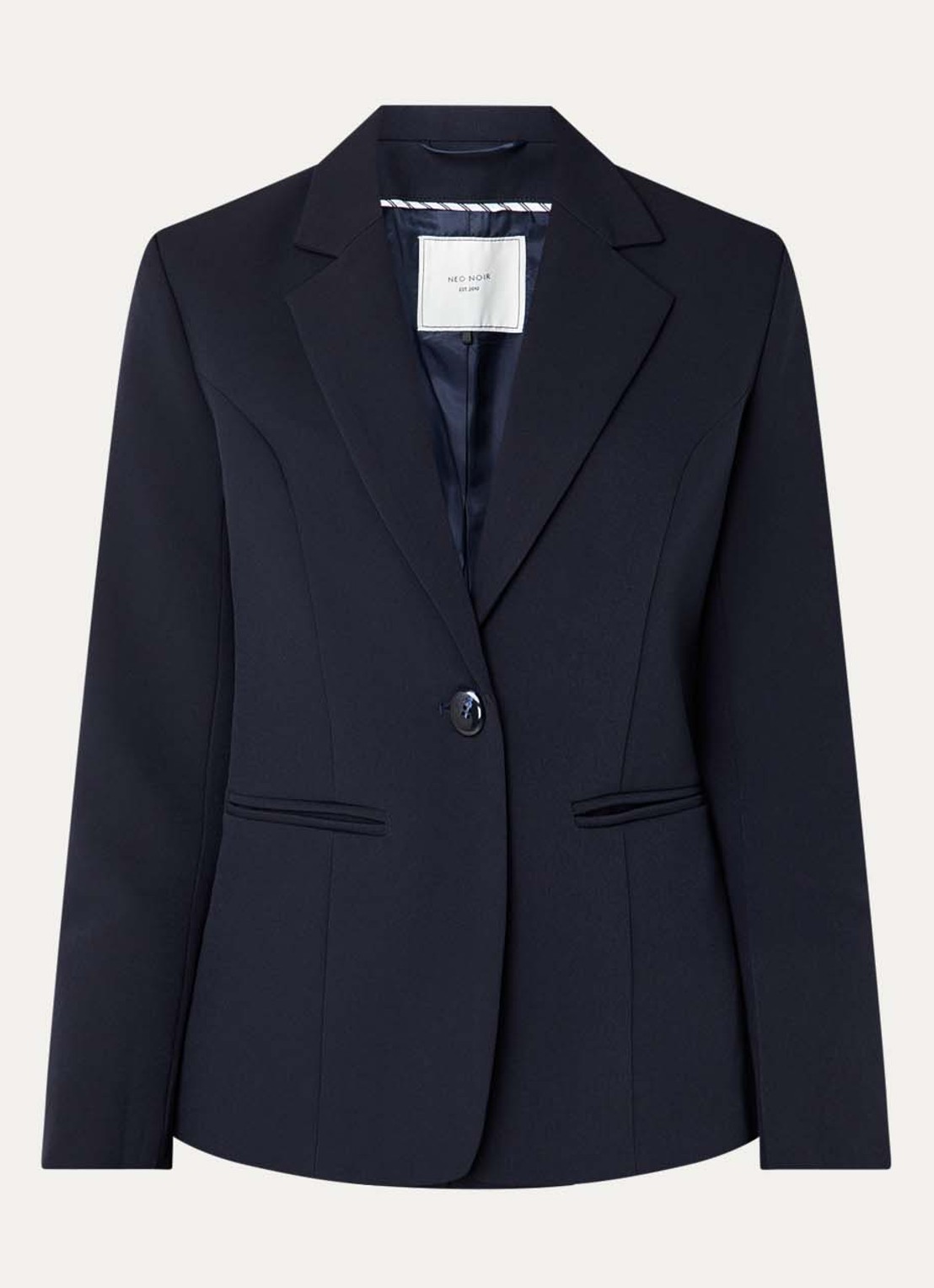 Neo Noir Francine blazer met schoudervulling - voorkant 3 donkerblauw