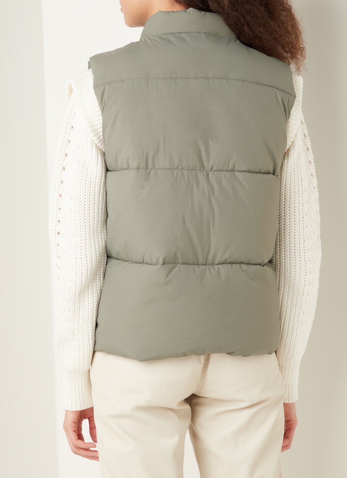 Neo Noir Frankie gewatteerde bodywarmer met steekzakken - achterkant grijs