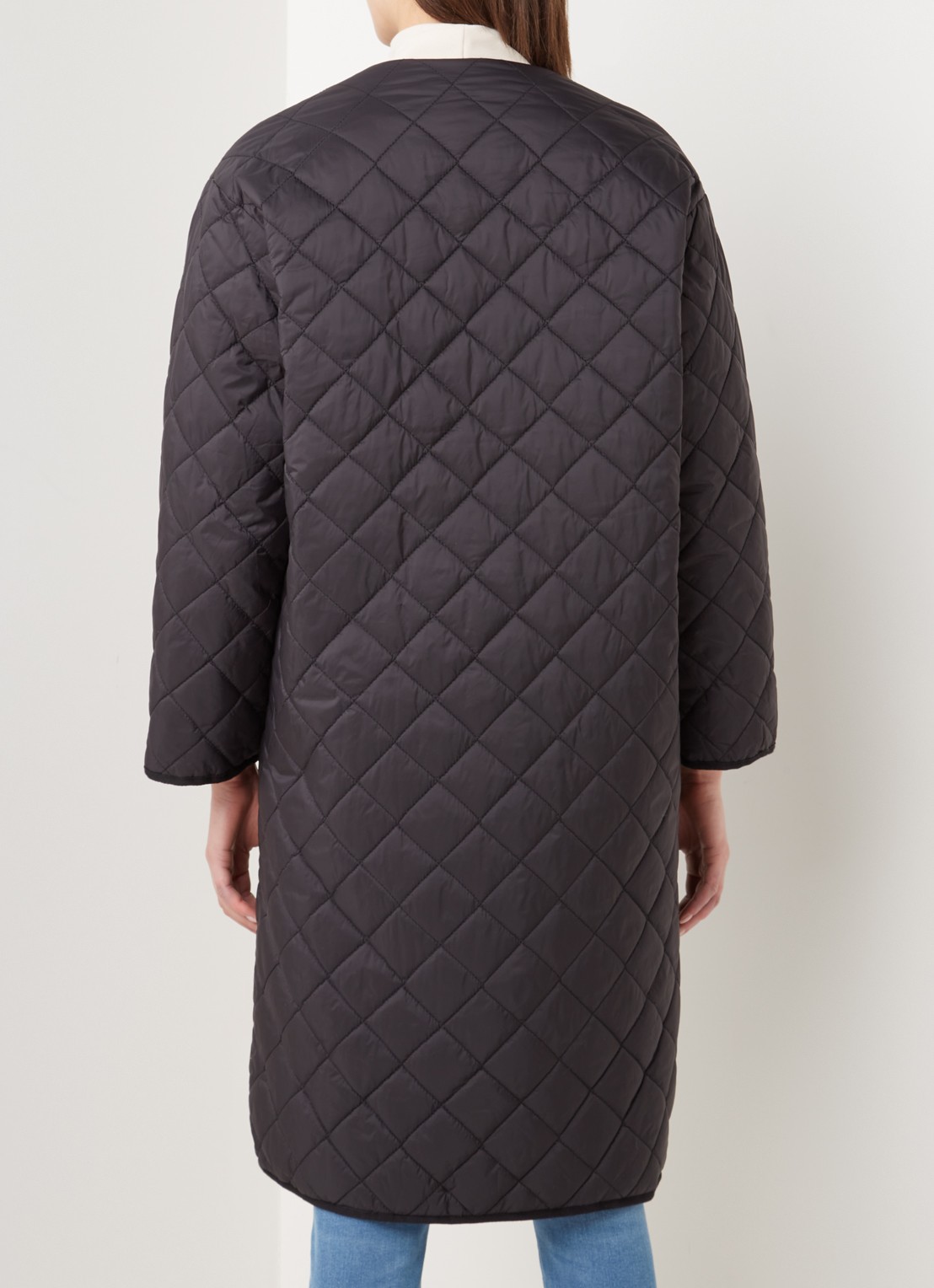 Neo Noir Jullia gewatteerde jas met quilted patroon - achterkant 3 zwart