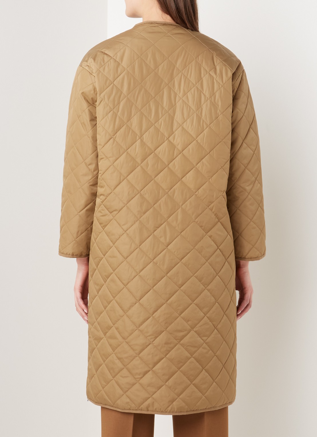 Neo Noir Jullia gewatteerde jas met quilted patroon - achterkant camel