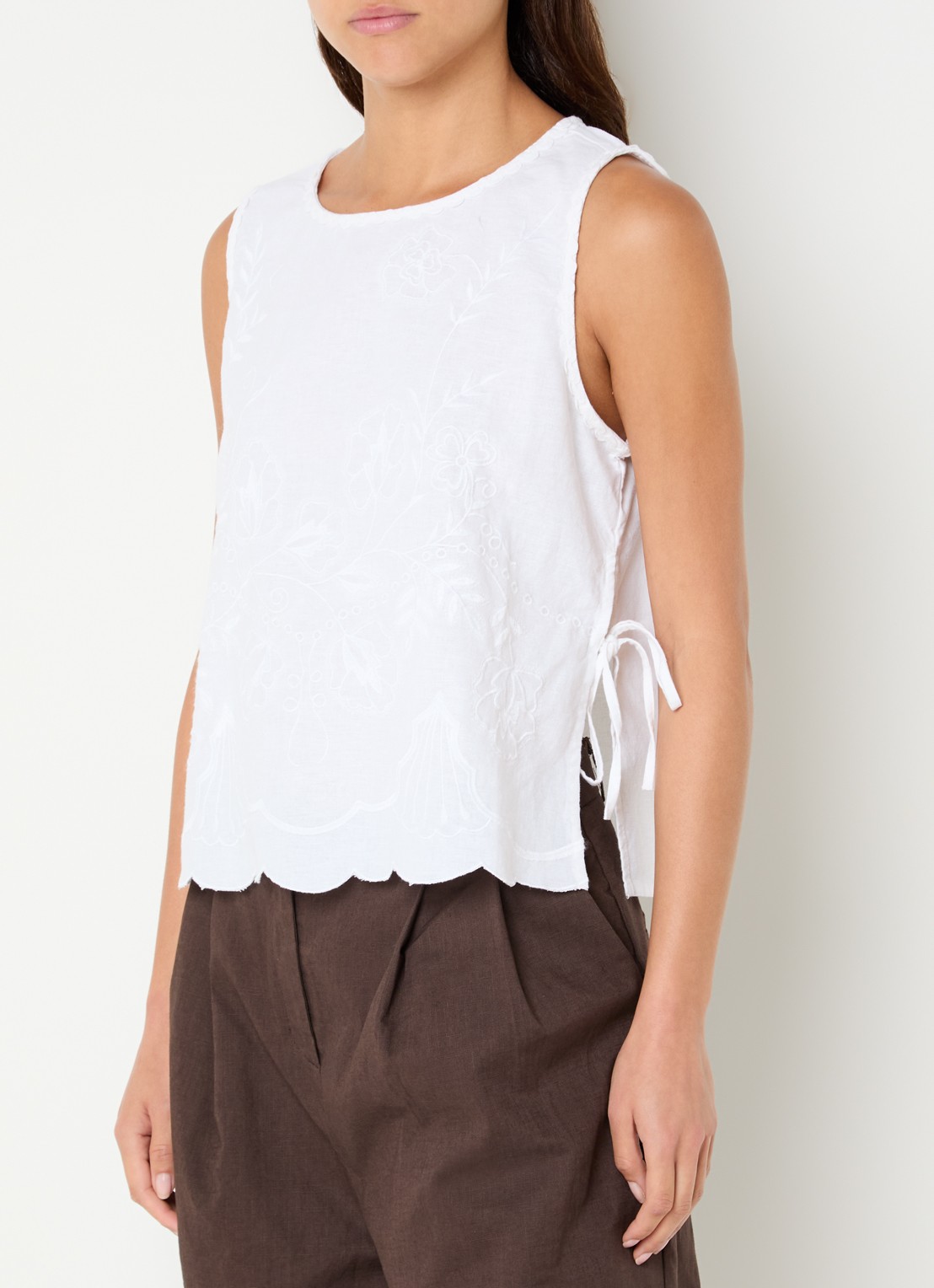 Neo Noir Kaelin top met bloemenprint - detail wit