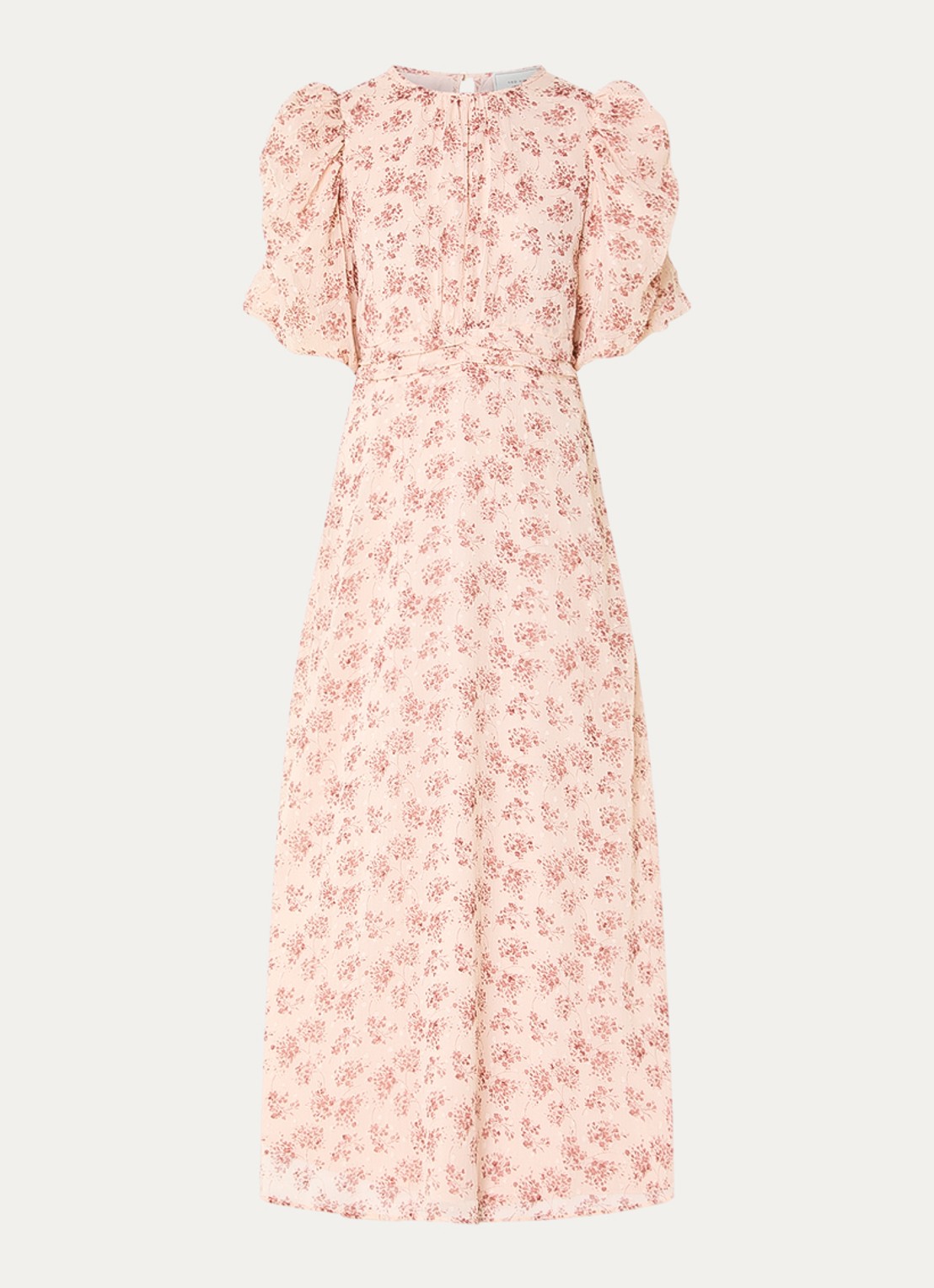 Neo Noir Kikka maxi jurk met bloemenprint - voorkant lichtroze