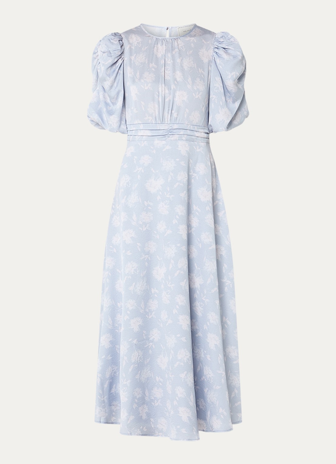 Neo Noir Kikka maxi jurk met bloemenprint - voorkant 3 lichtblauw