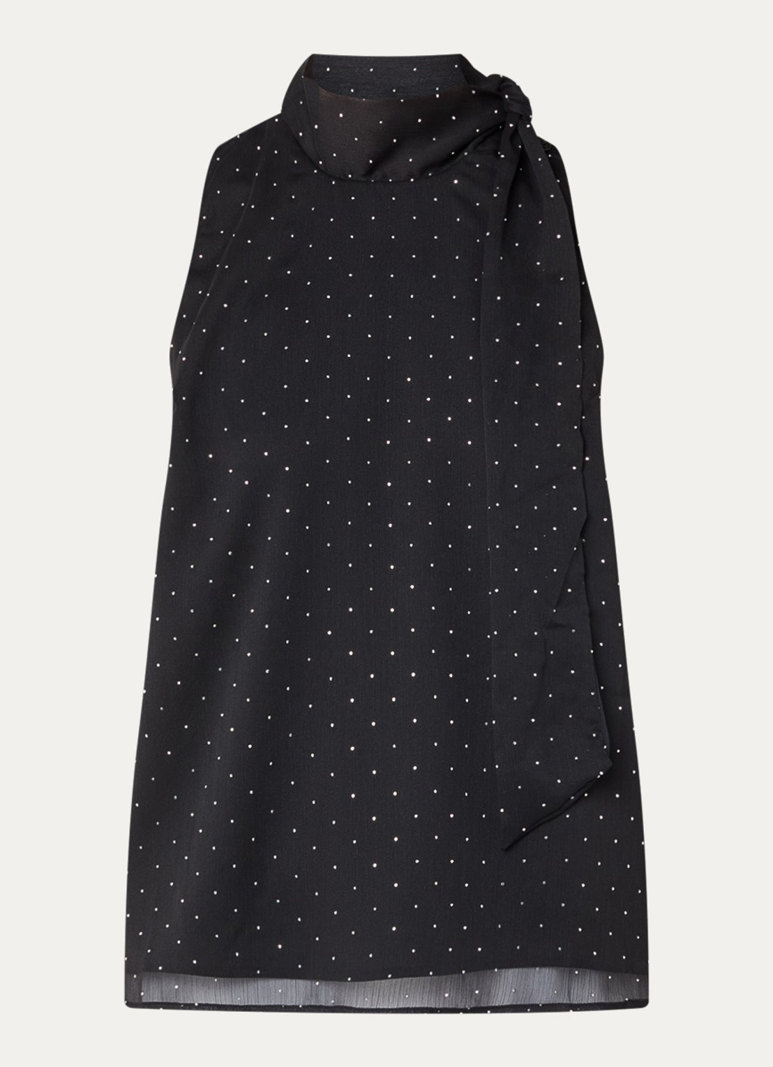 Neo Noir Lorelei top van crêpe met strass - voorkant zwart