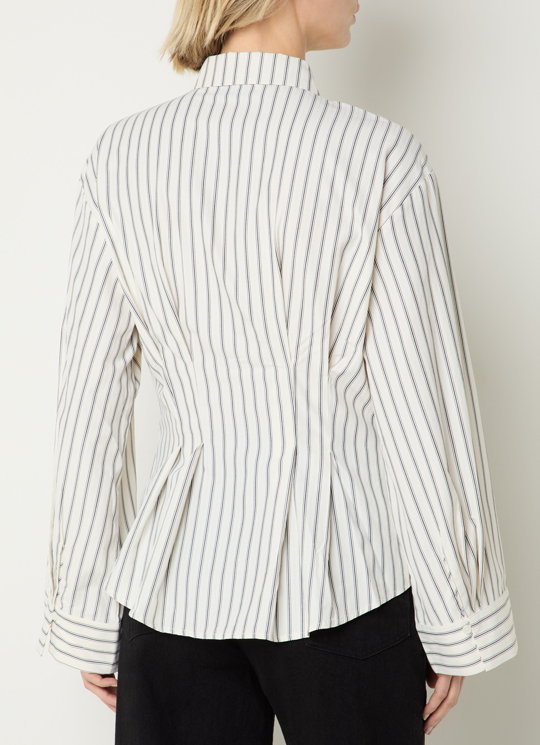 Neo Noir Lytra blouse met streepprint - achterkant wit