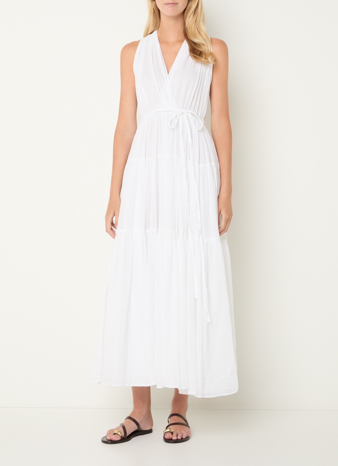 Neo Noir Misha maxi jurk met V-hals - detail wit