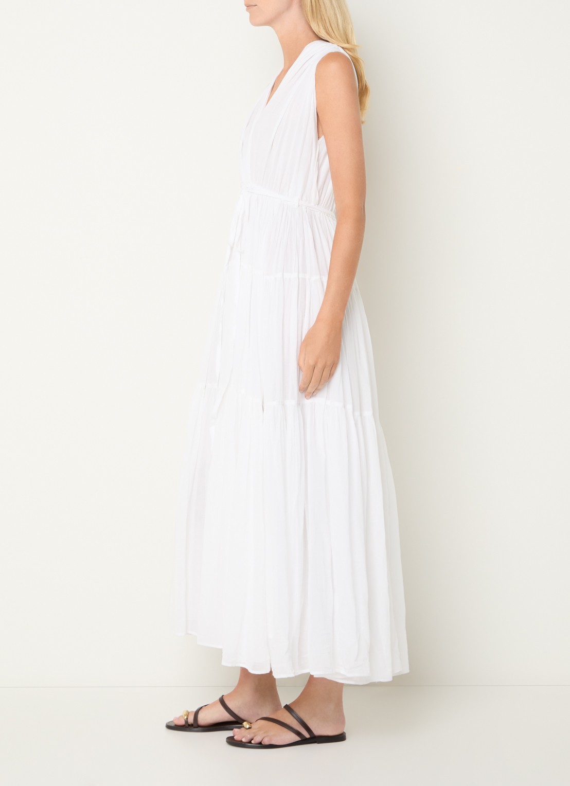 Neo Noir Misha maxi jurk met V-hals - voorkant 4 wit