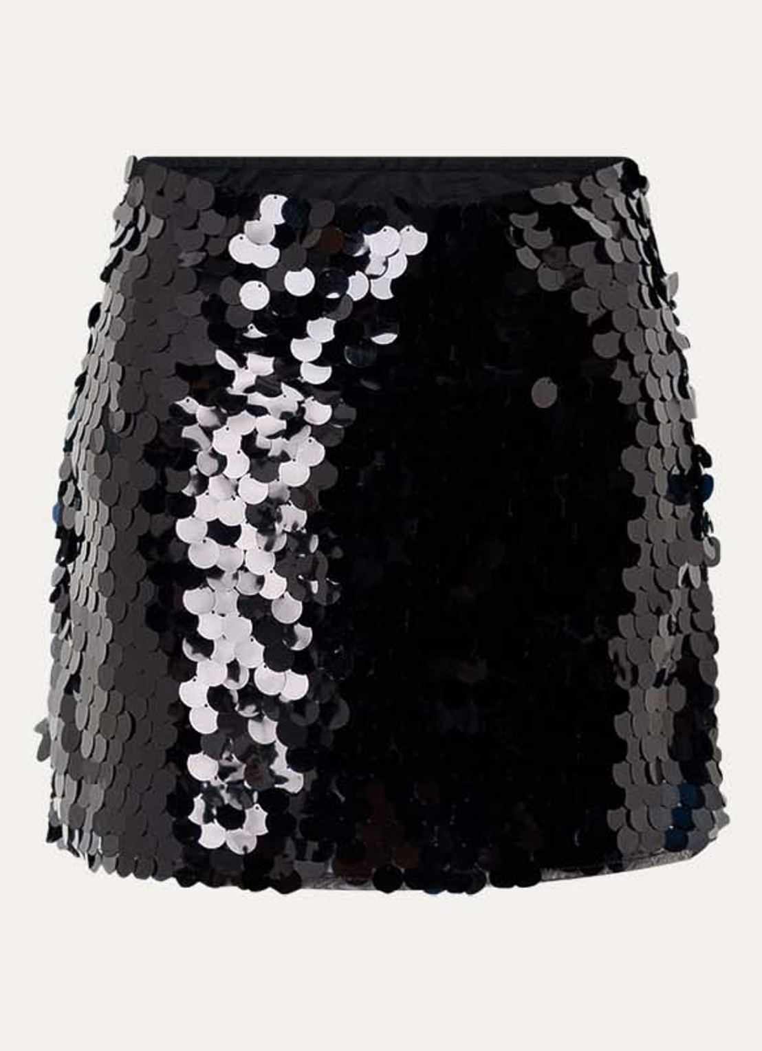Neo Noir Miva mini rok met pailletten - voorkant zwart