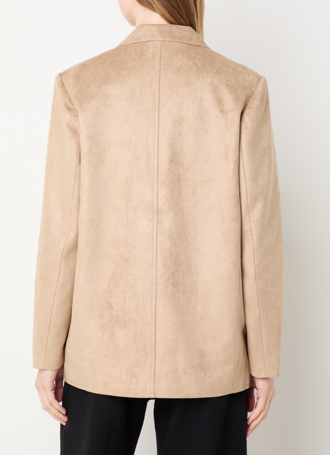 Neo Noir Namy blazer van imitatiesuède met klepzakken - achterkant camel