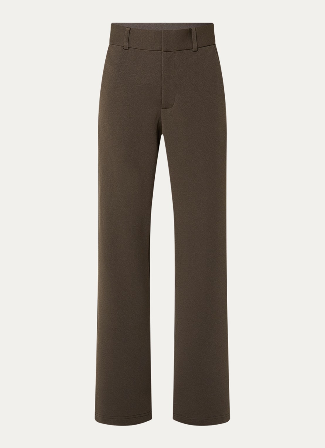Neo Noir Nathalie high waist straight fit pantalon met steekzakken - voorkant 2 donkerbruin