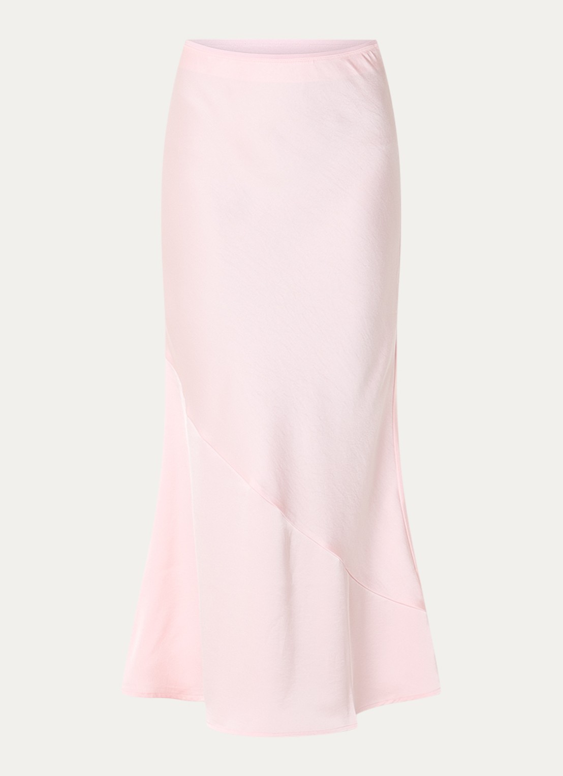 Neo Noir Ninad high waist midi A-lijn rok van satijn  - voorkant lichtroze